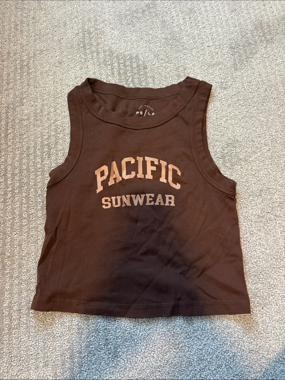 Pacific Sunwear Chocolate Brown Logo Crop Tank